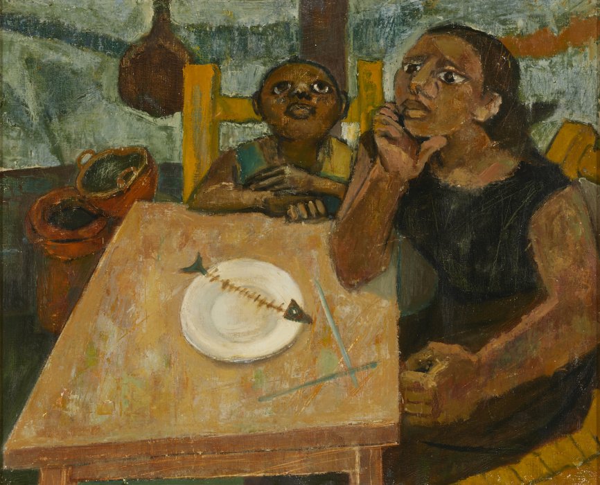 中野淳《ある食卓》1954年、板橋区立美術館蔵